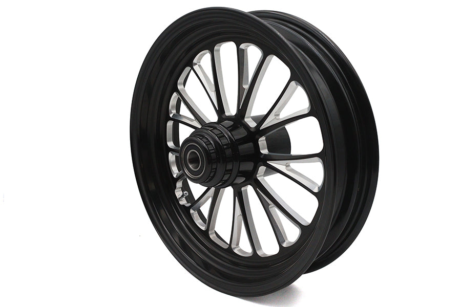 HARLEY 16 inch x 3.5 inch Manhattan Front Wheel Black Cut Fits 0-  Custom, Application