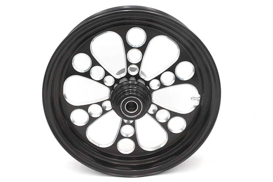 HARLEY 16 inch x 3.5 inch Kool Kat Front Wheel Black Cut Fits 0-  Custom, Application