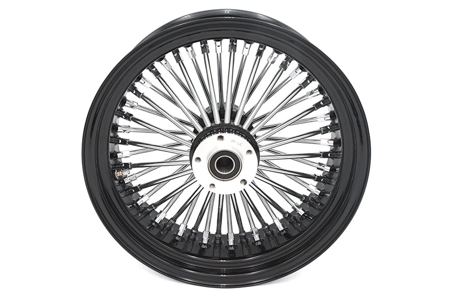 HARLEY 16 inch x 5.5 inch King Spoke Rear Wheel Black/Chrome Fits 0-  Custom, Application