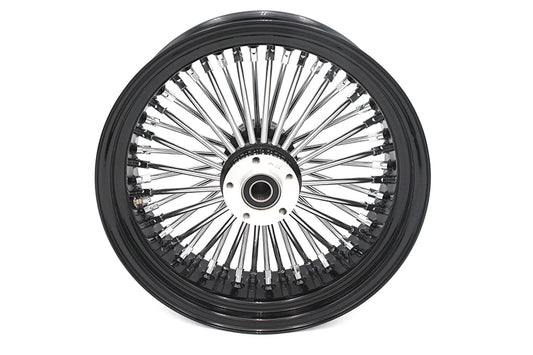 HARLEY 16 inch x 5.5 inch King Spoke Rear Wheel Black/Chrome Fits 0-  Custom, Application
