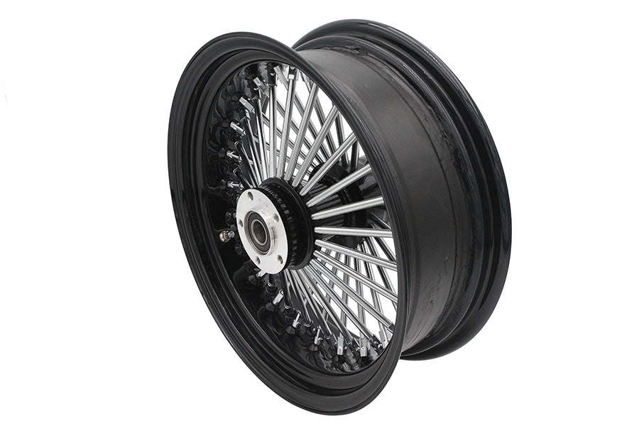 HARLEY 16 inch x 5.5 inch King Spoke Rear Wheel Black/Chrome Fits 0-  Custom, Application