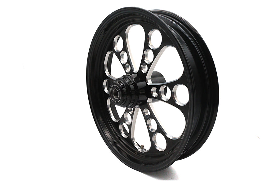 HARLEY 18 inch x 3.5 inch Kool Kat Front Wheel Black Cut Fits 0-  Custom, Application