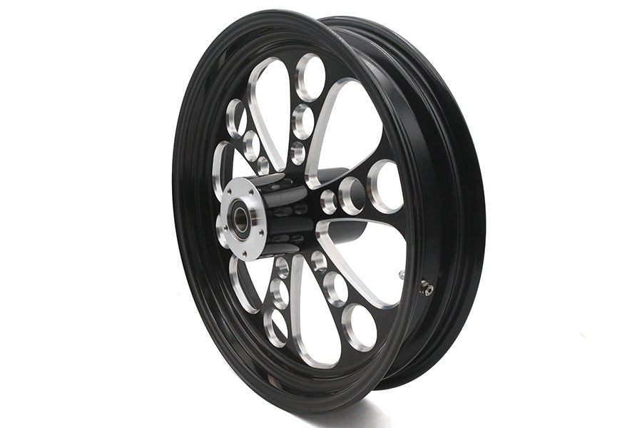 HARLEY 18 inch x 3.5 inch Kool Kat Front Wheel Black Cut Fits 0-  Custom, Application