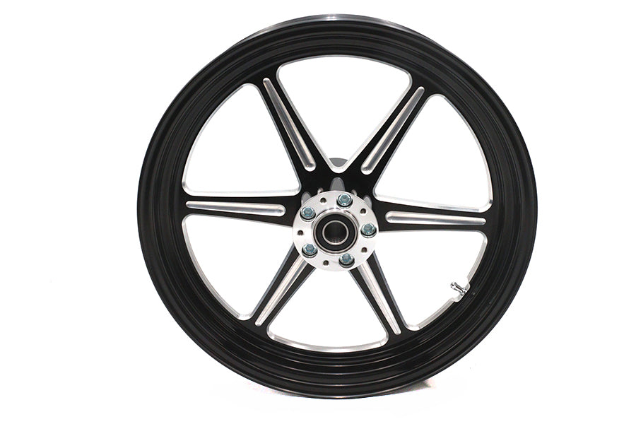 HARLEY 18 inch x 3.5 inch Revolver Front Wheel Black Cut Fits 0-  Custom, Application