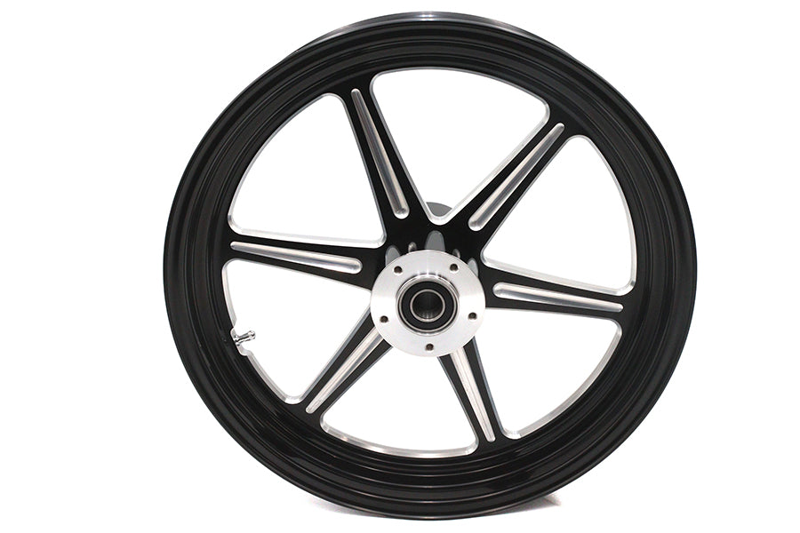 HARLEY 18 inch x 3.5 inch Revolver Front Wheel Black Cut Fits 0-  Custom, Application