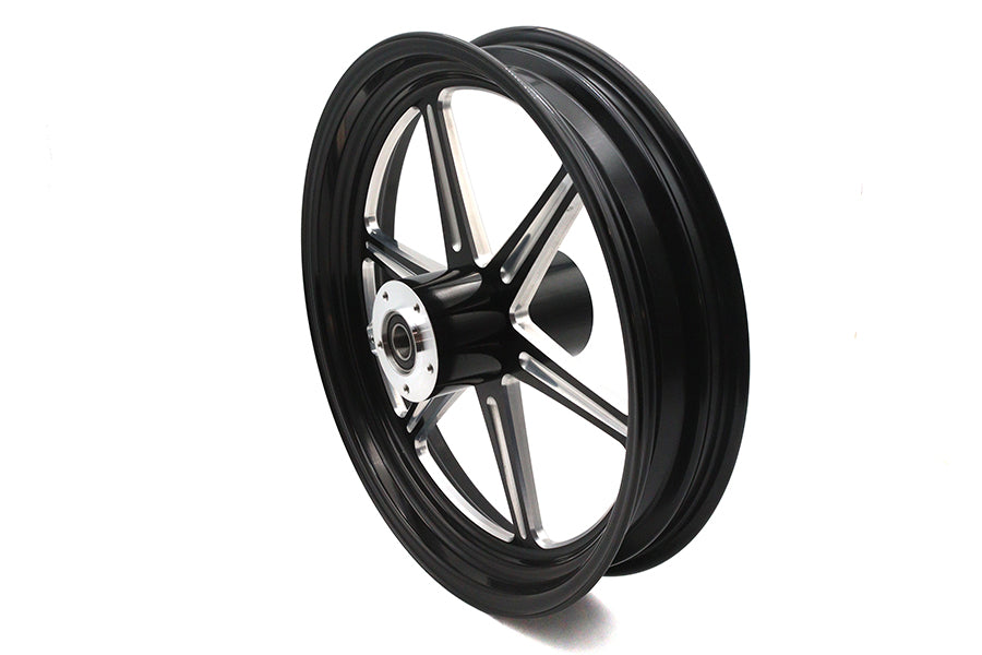 HARLEY 18 inch x 3.5 inch Revolver Front Wheel Black Cut Fits 0-  Custom, Application