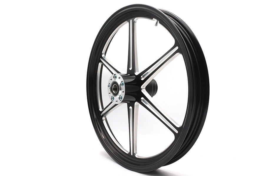 HARLEY 21 inch x 2.15 inch Revolver Front Wheel Black Cut Fits 0-  Custom, Application