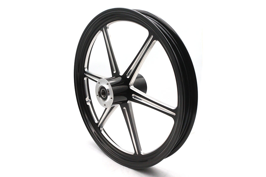 HARLEY 21 inch x 2.15 inch Revolver Front Wheel Black Cut Fits 0-  Custom, Application