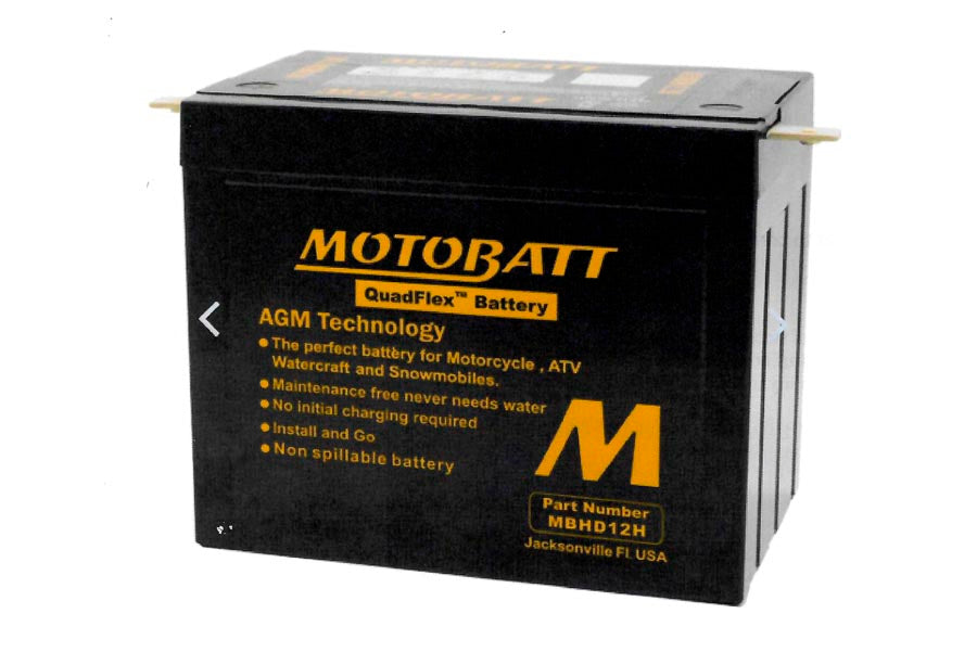 HARLEY 12 Volt AGM H-12 Sealed Battery Black Fits 1965-1984 FLH,   1967-1978 XLH,