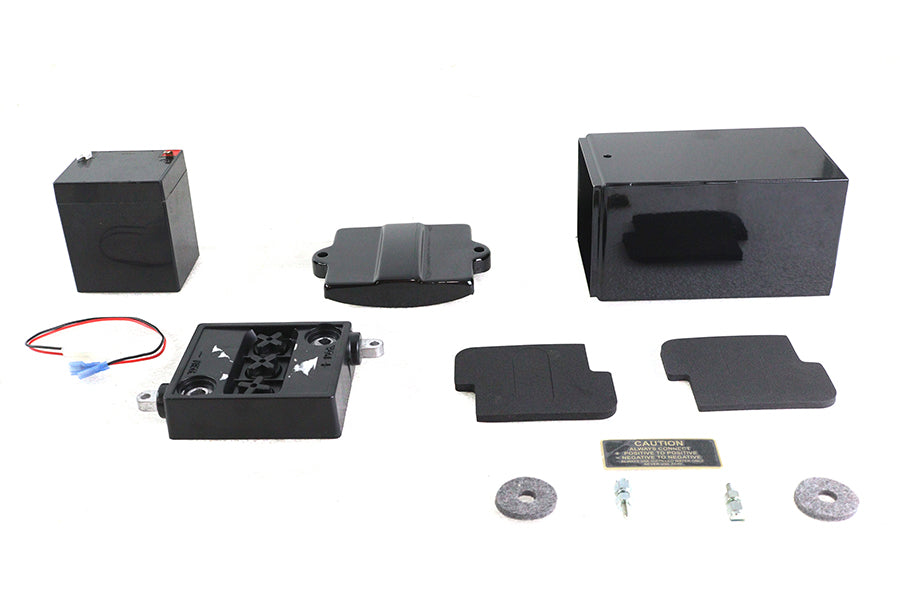 HARLEY 12 Volt Battery Box and Top Kit Fits 1936-1952 EL,   1941-1975 FL,   1937-1952 W,   1932-1963