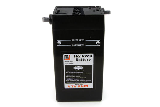 HARLEY H-2 6 Volt Battery without Vent Tube Black Fits 1929-1952 WL,   1930-1934 VL,   1936-1940 EL,