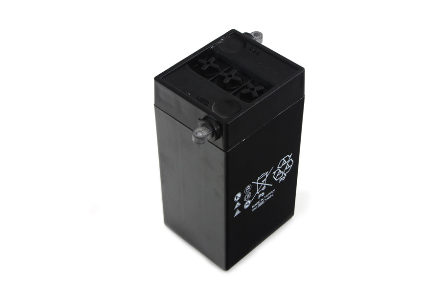HARLEY H-2 6 Volt Battery without Vent Tube Black Fits 1929-1952 WL,   1930-1934 VL,   1936-1940 EL,