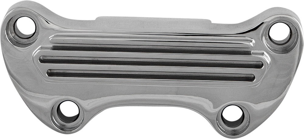 HARLEY HARDDRIVE H-BAR CLAMP FINNED W/ SKIRT CHROME  03-0106