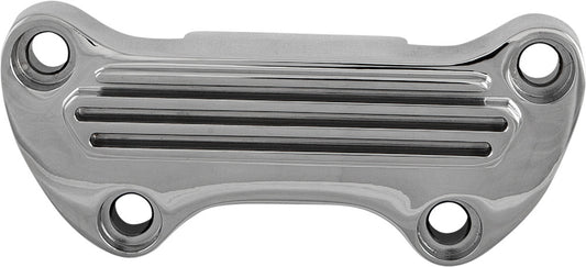 HARLEY HARDDRIVE H-BAR CLAMP FINNED W/ SKIRT CHROME  03-0106