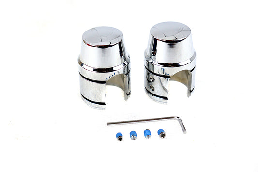 HARLEY Upper Shock Stud Cover Set Chrome Fits 1990-2003 XL,