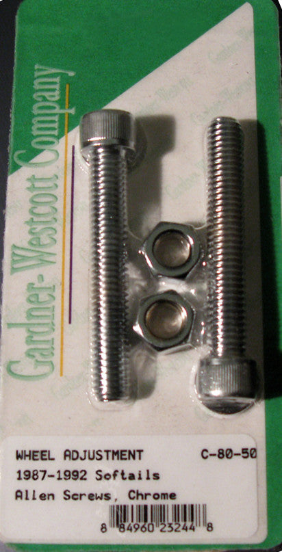 HARLEY GARDNERWESTCOTT REAR WHEEL ADJUSTMENT BOLTS 87-92 SOFTAIL MODELS REAR  C-80-50