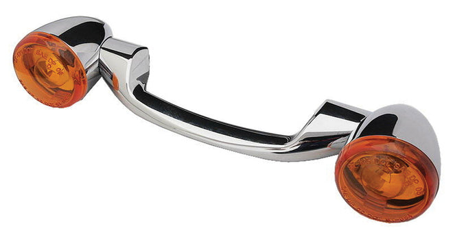 Custom Chrome HARLEY REVOX CHROME TURN SIGNAL BAR W/AMBER LENS