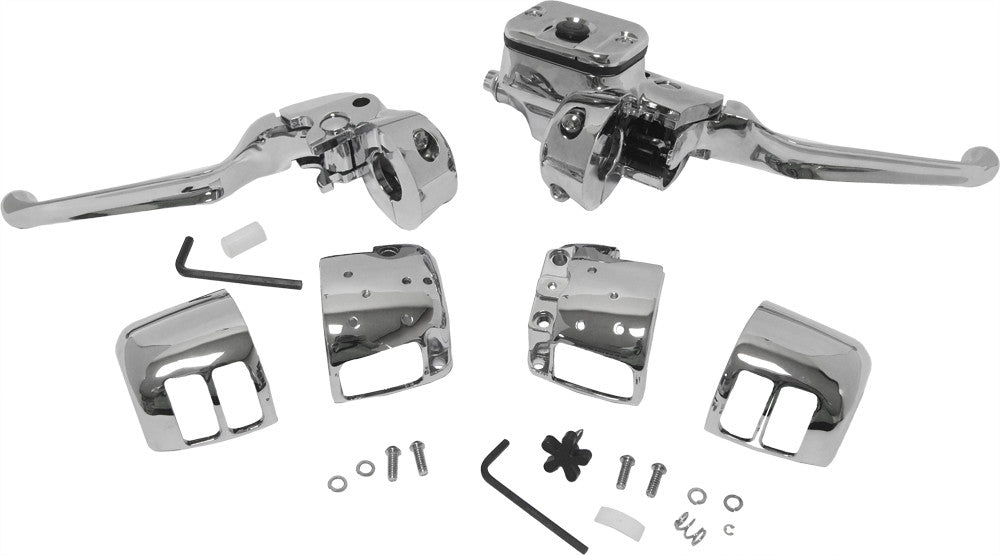 HARLEY HARDDRIVE COMP H/BAR CNTRLS 9/16 M/CYL W/O SWITCHES CHROME 96-06  26-095