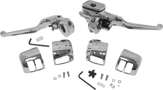 HARLEY HARDDRIVE COMP H/BAR CNTRLS 9/16 M/CYL W/O SWITCHES CHROME 96-06  26-095