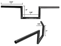 Custom Chrome HARLEY Z BARS- 6 IN WIDEDIMPLED-BLK