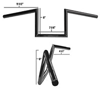 Custom Chrome HARLEY Z BARS- 8 IN WIDEBLK