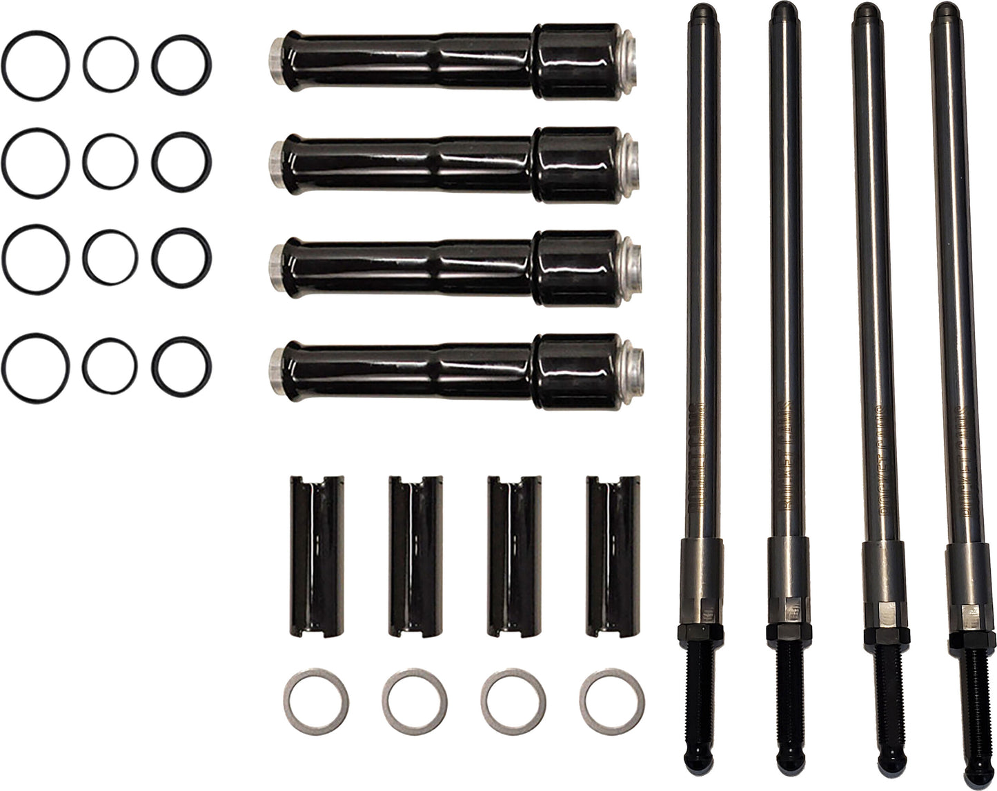 HARLEY ROCKET PERFORMANCE GARAGE LLC SPEEDY PUSH RODS / COVERS BLACK `99-17 TWIN CAM  6-6004B