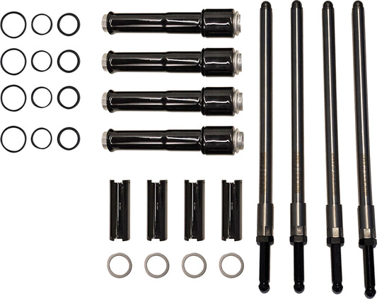 HARLEY ROCKET PERFORMANCE GARAGE LLC SPEEDY PUSH RODS / COVERS BLACK `99-17 TWIN CAM  6-6004B