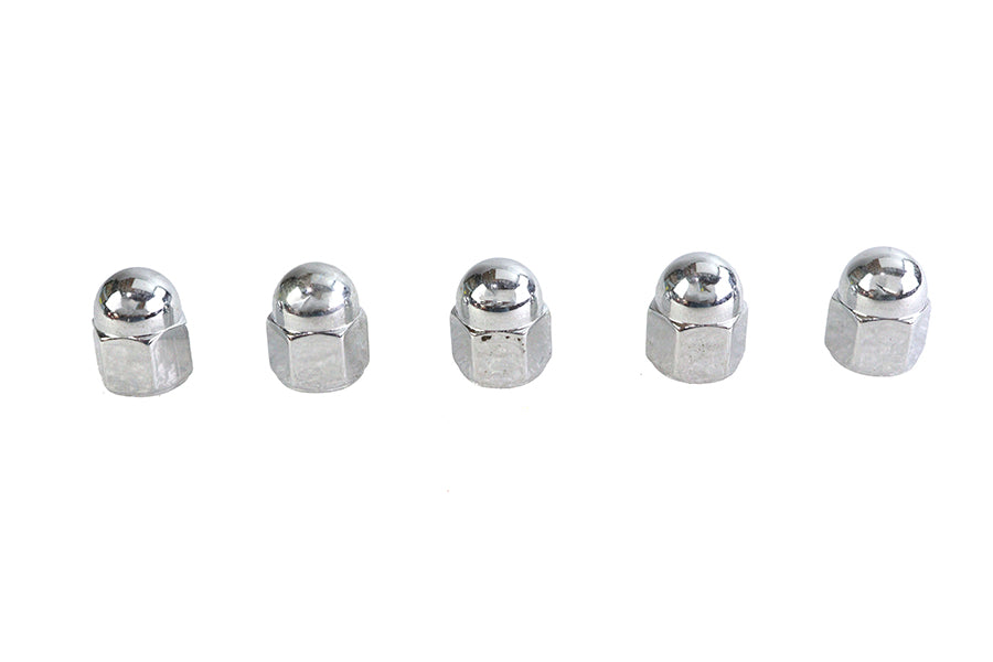 HARLEY Chrome Acorn Nut Fine 1/4 inch-28 Thread Fits 0-  All, Models
