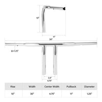 Custom Chrome HARLEY 10 IN T-BAR CHROME