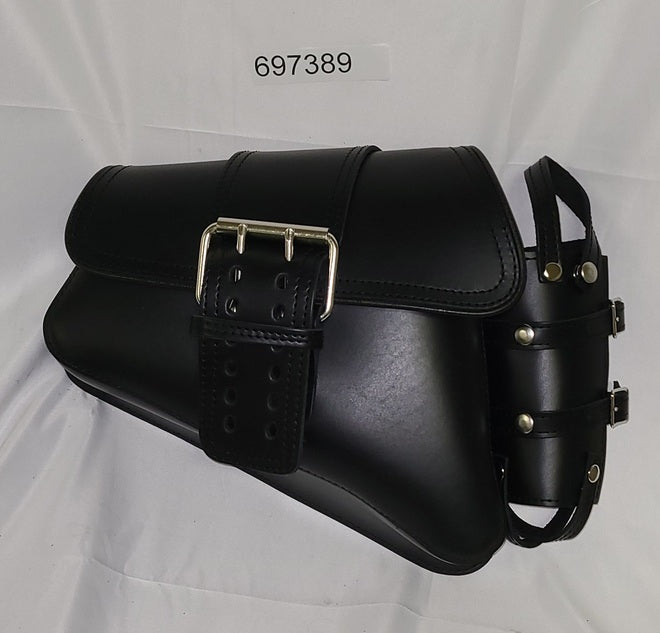 Custom Chrome HARLEY 2004 UP SPORSTER BLACK LEATHER SADDLE BAG WITH WIDE STRAP AN