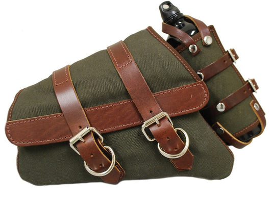 Custom Chrome HARLEY GRN.CANVAS LT.SADDLEBAG W/BOTTLE XL04-UP