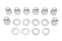 HARLEY Chrome Cylinder Base Acorn Nut and Washer Fits 1941-1977 FL,   1971-1977 FX,   1936-1940 EL,