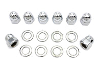HARLEY Chrome Cylinder Base Acorn Nut and Washer Fits 1941-1977 FL,   1971-1977 FX,   1936-1940 EL,