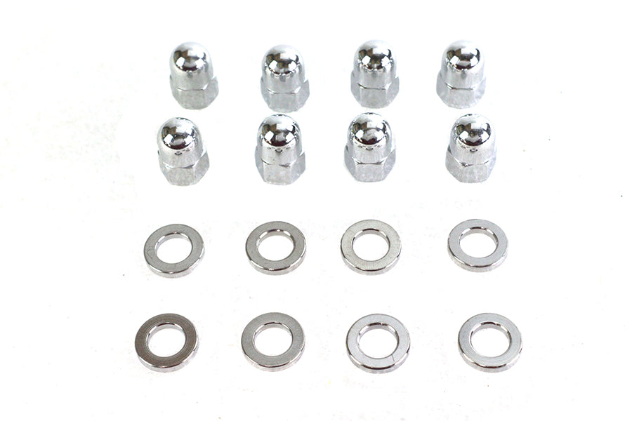HARLEY Chrome Cylinder Base Acorn Nut and Washer Fits 1957-1984 XL,