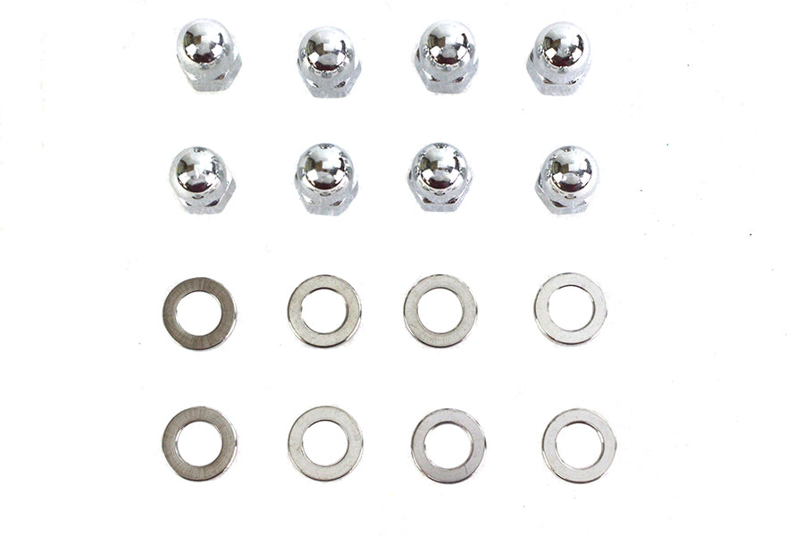HARLEY Chrome Cylinder Base Acorn Nut and Washer Fits 1957-1984 XL,