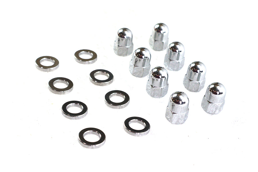 HARLEY Chrome Cylinder Base Acorn Nut and Washer Fits 1957-1984 XL,