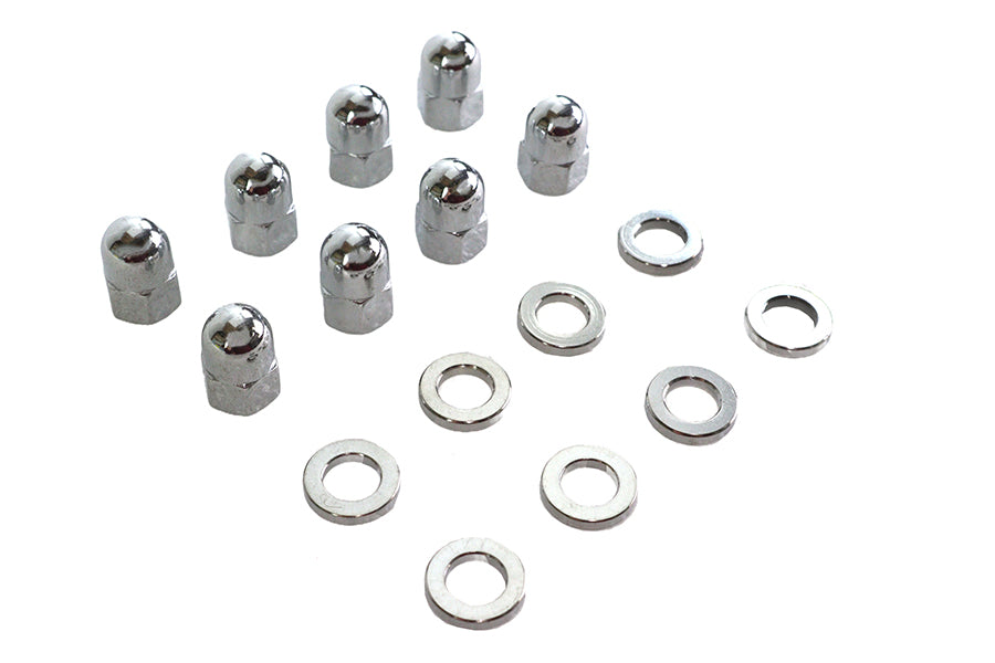 HARLEY Chrome Cylinder Base Acorn Nut and Washer Fits 1957-1984 XL,