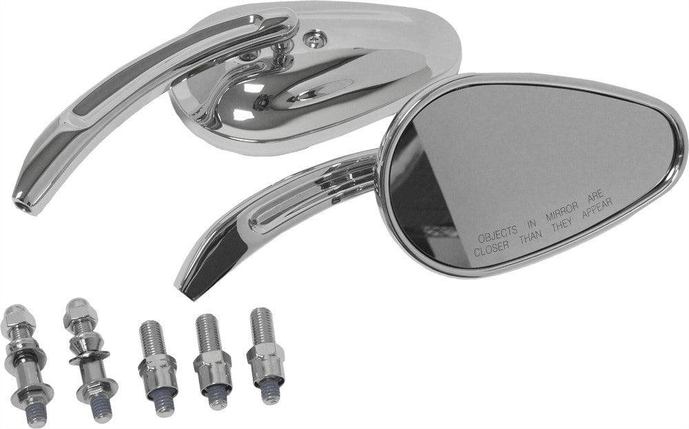 HARLEY HARDDRIVE MIRRORS CHROME TAPERED CHROME  18-130