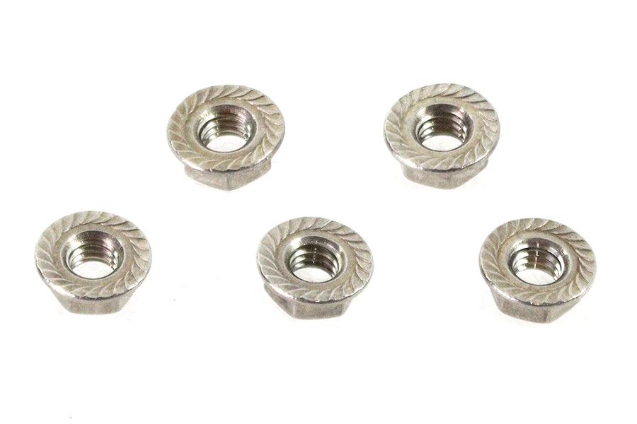 HARLEY Serrated Hex Flange Nuts 5/16 inch-18 Stainless Steel Fits 0-  All, models