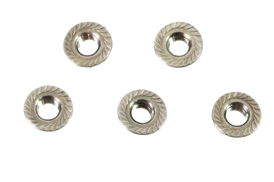 HARLEY Serrated Hex Flange Nuts 5/16 inch-18 Stainless Steel Fits 0-  All, models