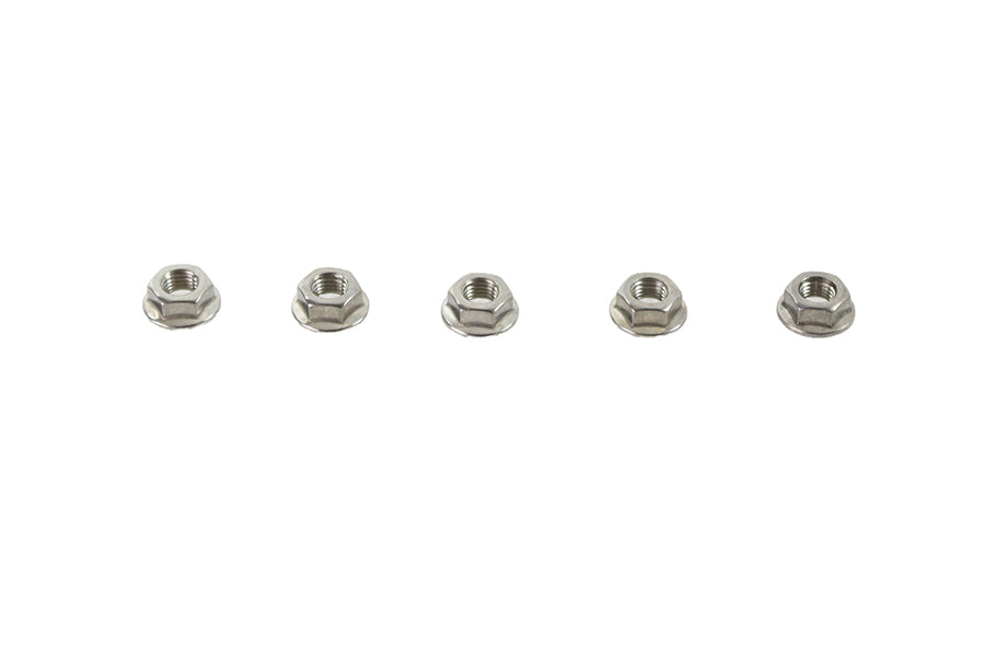 HARLEY Serrated Hex Flange Nuts 5/16 inch-24 Stainless Steel Fits 0-  All, models