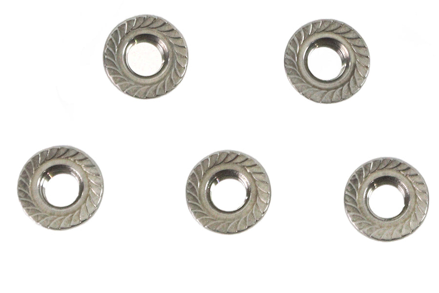HARLEY Serrated Hex Flange Nuts 5/16 inch-24 Stainless Steel Fits 0-  All, models