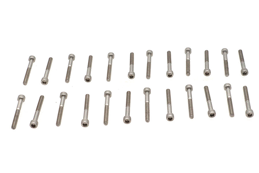 HARLEY Stainless Steel Finned Cover Screw Set 24 Piece Fits 0-  Custom, application