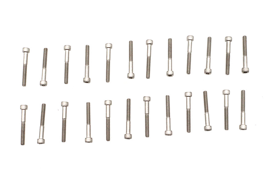 HARLEY Stainless Steel Finned Cover Screw Set 24 Piece Fits 0-  Custom, application