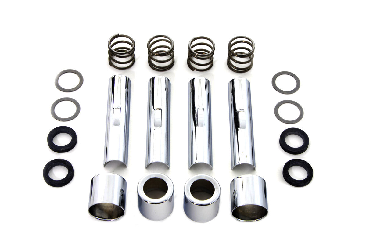 HARLEY Chrome Pushrod Cover and Clip Kit Fits 1940-1947 FL,   1966-1984 FL,   1971-1984 FX,   1971-1
