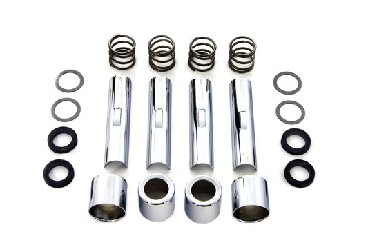 HARLEY Chrome Pushrod Cover and Clip Kit Fits 1940-1947 FL,   1966-1984 FL,   1971-1984 FX,   1971-1