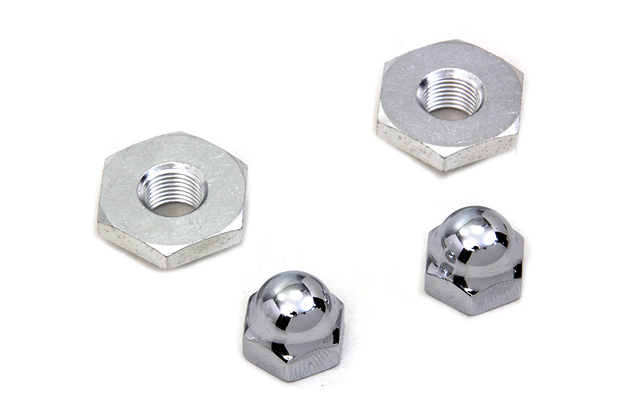HARLEY Cadmium Acorn Nut and Retainer Kit Fits 1936-1940 EL,   1941-1948 FL,   1936-1957 G,   1937-1