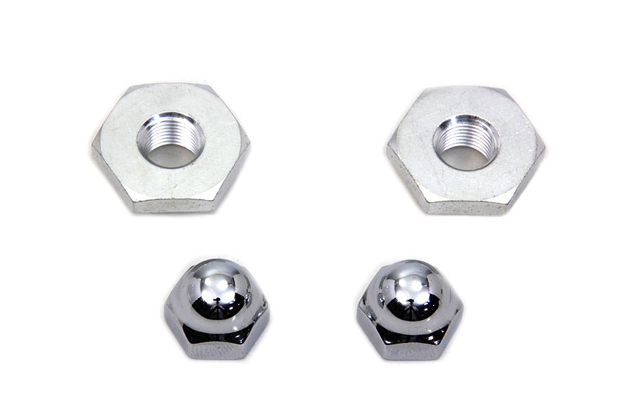 HARLEY Cadmium Acorn Nut and Retainer Kit Fits 1936-1940 EL,   1941-1948 FL,   1936-1957 G,   1937-1