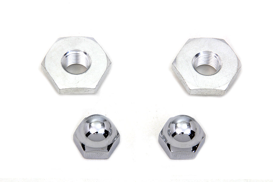HARLEY Cadmium Acorn Nut and Retainer Kit Fits 1936-1940 EL,   1941-1948 FL,   1936-1957 G,   1937-1