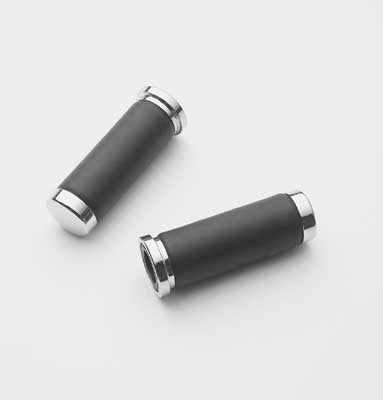 Custom Chrome HARLEY BLACK LEATHER CUSHION GRIP SET